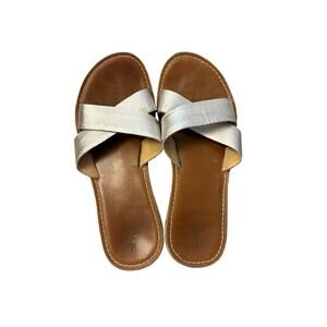 Olukai Ke’a Leather Silver Strap Sandals, women’s size 7